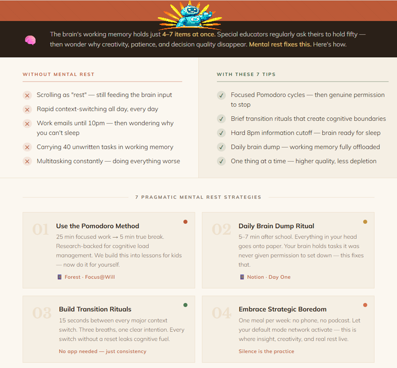 Pragmatic Tips To Practice Mental Rest (Before Your Brain Taps Out)